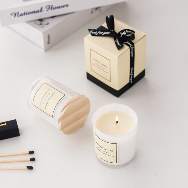 เทียนวันเกิดขี้ผึ้งถั่วเหลืองกลมโรแมนติก 150 กรัมชุดของขวัญเทียนหอมแฮนด์เมดมังสวิรัติหรูหรา