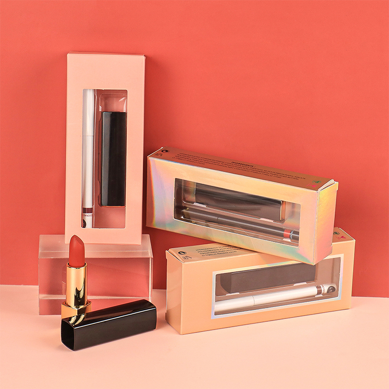 ไม่มีโลโก้มังสวิรัติลิปสติก Matte Velvet ลิปสติกบรรจุภัณฑ์ชุดลิปสติกติดทนนาน Lipliner Kit