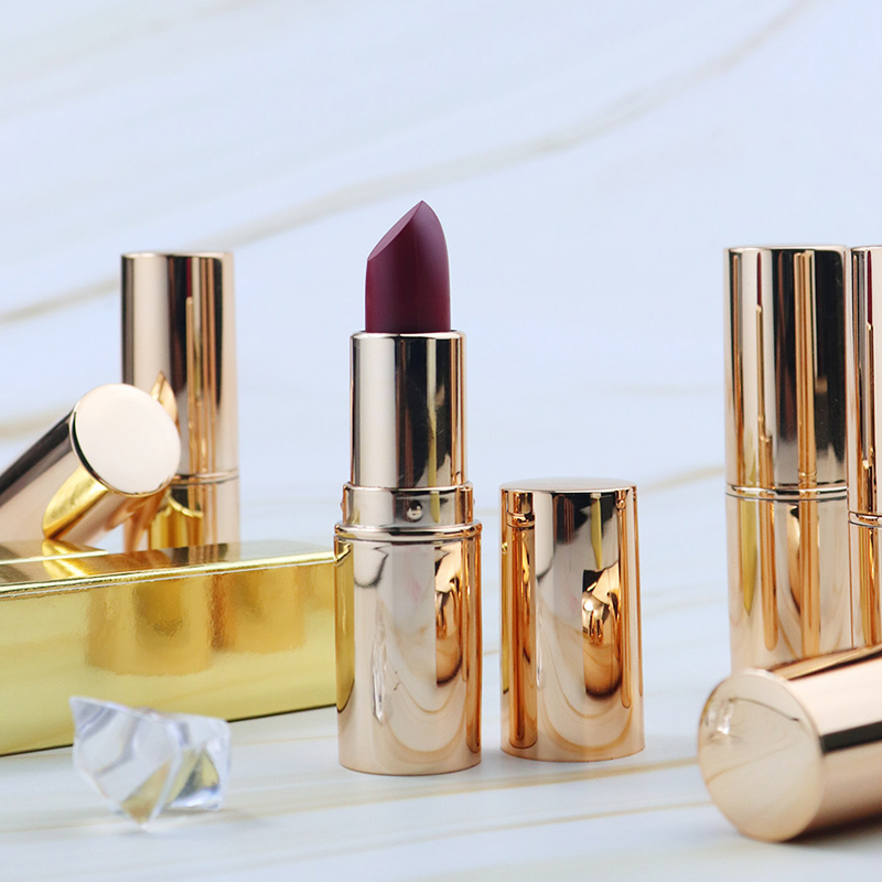 ลิปสติกนู้ดเครื่องสำอางเซ็กซี่สีแดงเนื้อแมทครีมกันน้ำลิปสติก